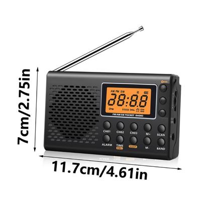 Pocket Radio AM FM Shortwave Full Band Radio Receiver with Clearly Digital Display Capability AA Battery Need