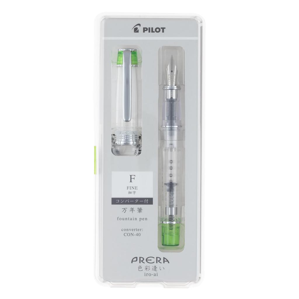 PILOT Prera Fountain Irosaiai Fine Nib Transparent Light PFPR1TLGF Pen, Series, (F), Green,