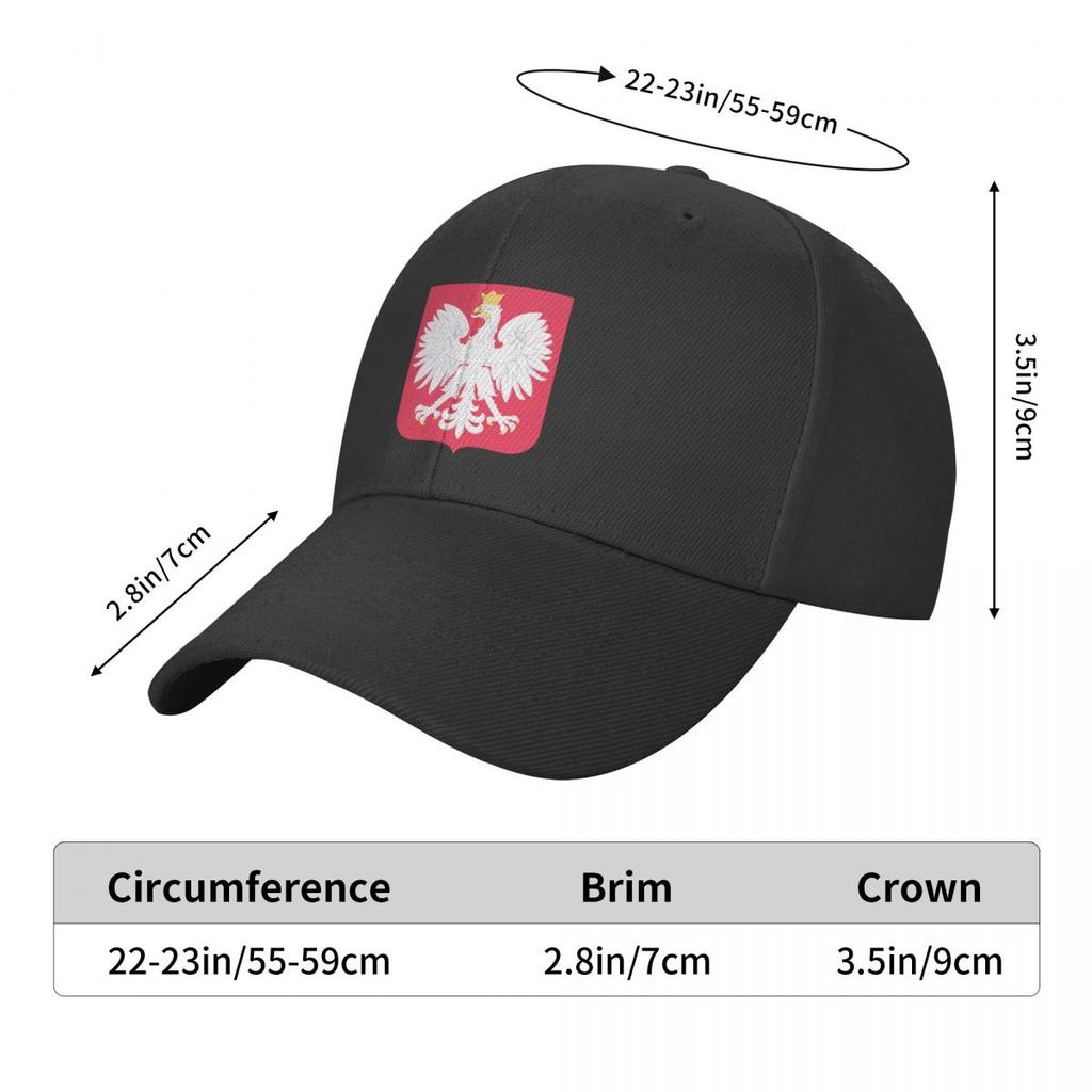 Personalized Coat Of Arms Of Poland Baseball Cap Unisex Women Breathable Polish Flag Dad Hat Outdoor