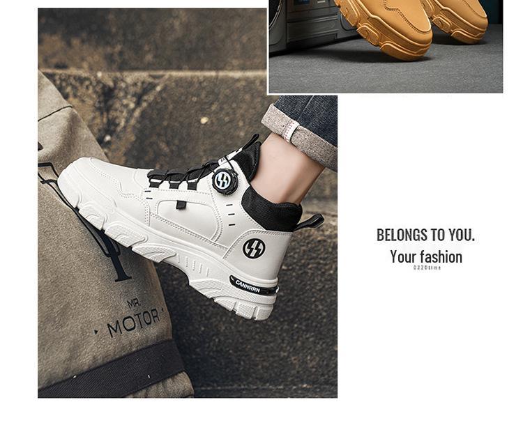 Men's High-Top Martin Work Boots - Trendy Autumn Casual, Thick-Soled, All-Match Labor Protection Boot