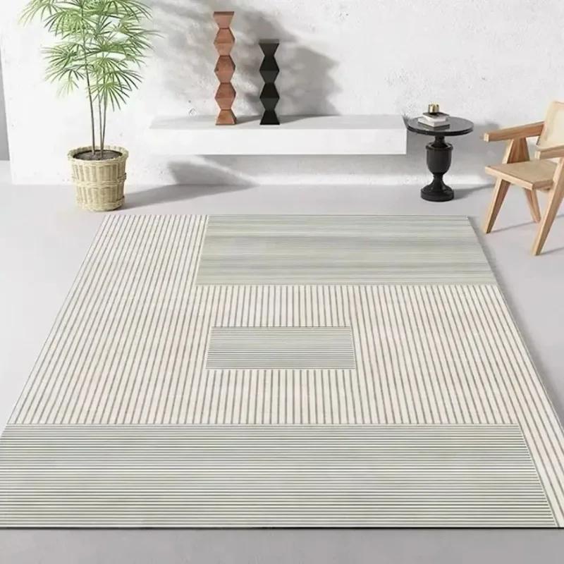 Minimalist Green Area Rug Non-Slip Soft Carpet for Living Room Bedroom Bedside Floor Mat Home Decor