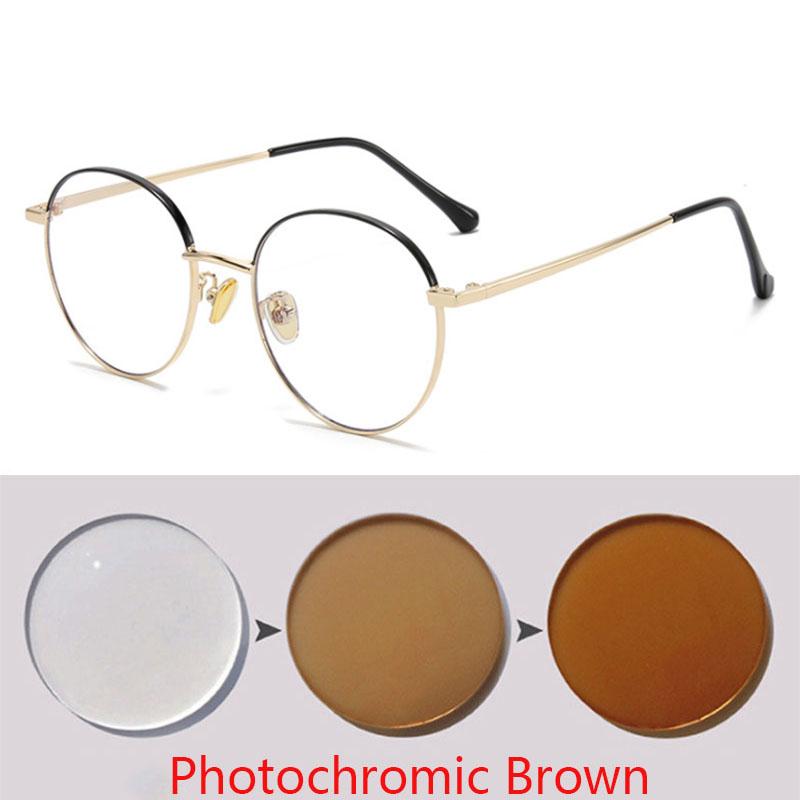 -1.0 -1.5 -2.0 Bis -6.0 Runde Fertige Kurzsichtigkeitsbrillen Herren Damen Metallbrille Rezept Schüler Kurzsichtigkeitsbrille