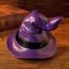 Indoor Outdoor Halloween Pumpkin Ornament Witch Hat Design Retro Cute Pumpkin Figurine Table Festival Decoration