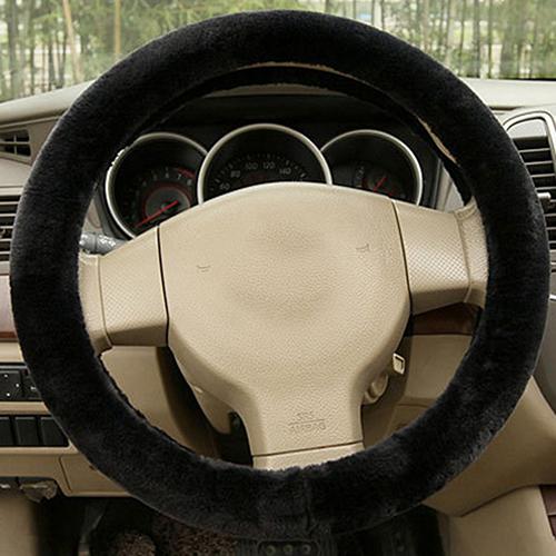 Modish Universal Car Accessory Charm Warm Long Soft Plush Car Steering Wheel Cover