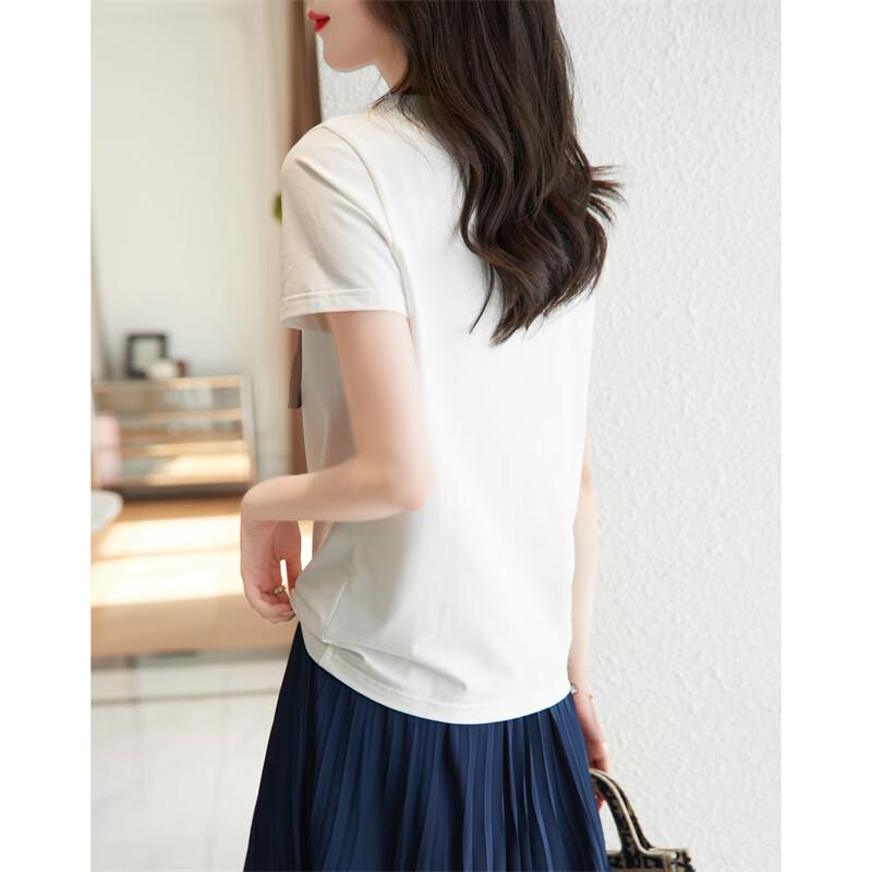 Demana Women's Geometric Embroidery Mesh T-Shirt