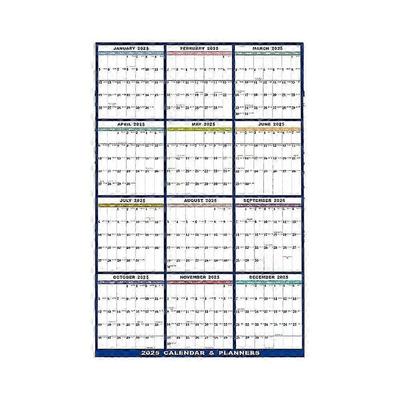 23 x 35 in. Calendar de Perete 2025 Ștersibil - Calendar Mare Ștersibil Umed și Uscat