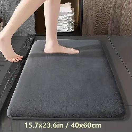 

Rugs Ultra Absorbent Non-Slip Memory Foam Machine Washable Soft Velvet Bath Mats Easier to Dry for Bathroom Floor 40cmX60cm темно-серого