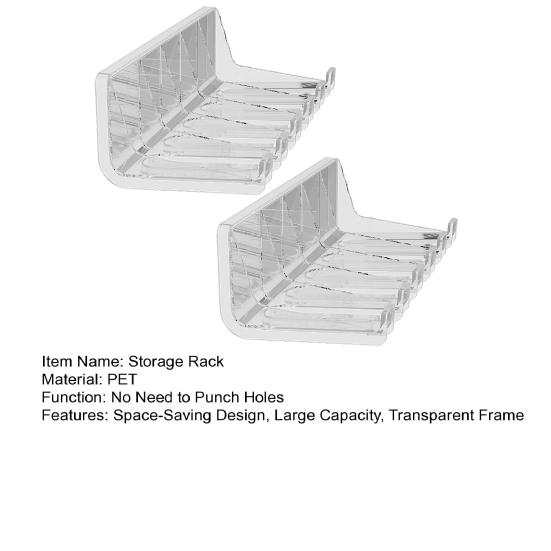 1/2Pcs Storage Rack Hanging Wall Organizer Large Capacity Sauce Bags Condiment Bottles Transparent Frame Space Saving Kitchen Rack