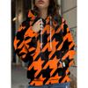 Womens Oversized Hooded Long Sleeve Sweatshirt With Floral Plaid Print Comfortable Breathable Casual Top