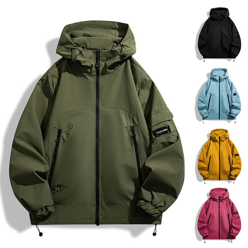 2025 Spring/Autumn Trendy Windproof & Waterproof Hooded Workwear Jacket for Mountaineering