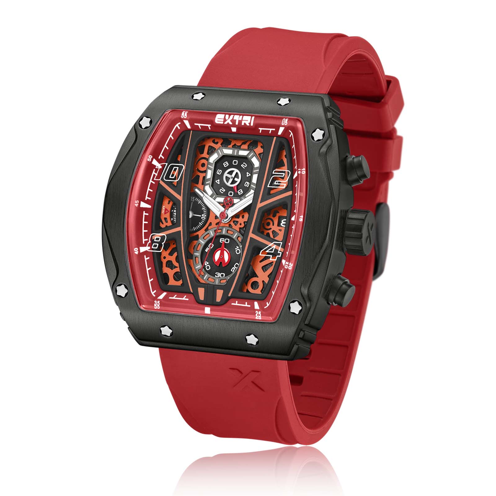 

Мужские спортивные часы кварцевые часы мужские часы календарь часы для мужчин часы с силиконовым ремешком красный