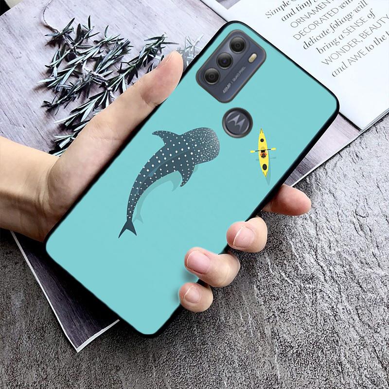 Whale Shark fisch Telefon Fall für Motorola Moto E7 Plus E32 E20 E40 Rand 20 Lite G22 G52 G20 G30 G100 G60 g50 G10 G Pure G Stylus