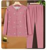 Women's Thermal Fleece-Lined Winter Pajama Set - Cardigan & Pants