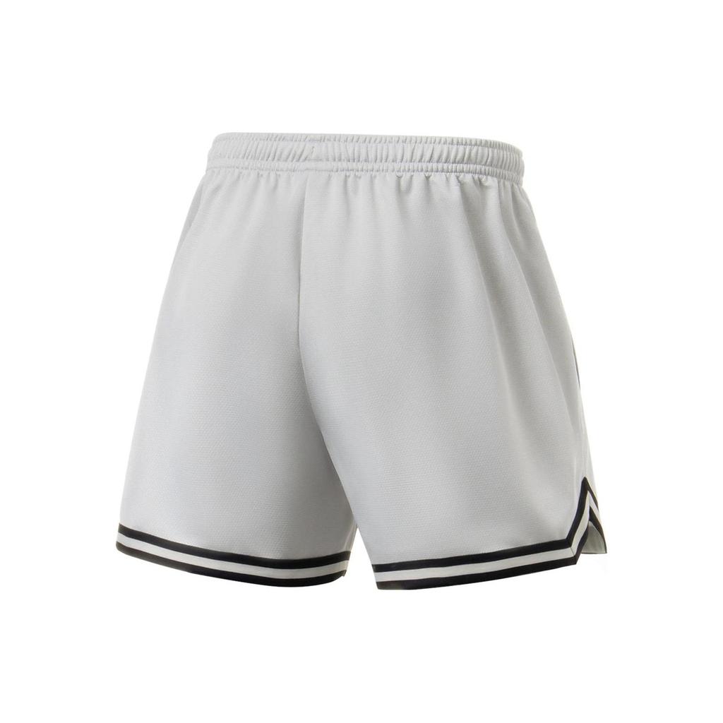 Li Ning Logolu Baskılı Nefes Alabilen Düz Paça Basketbol Şortu Erkek şortu Açık-Duman-Grisi AAPT043-2