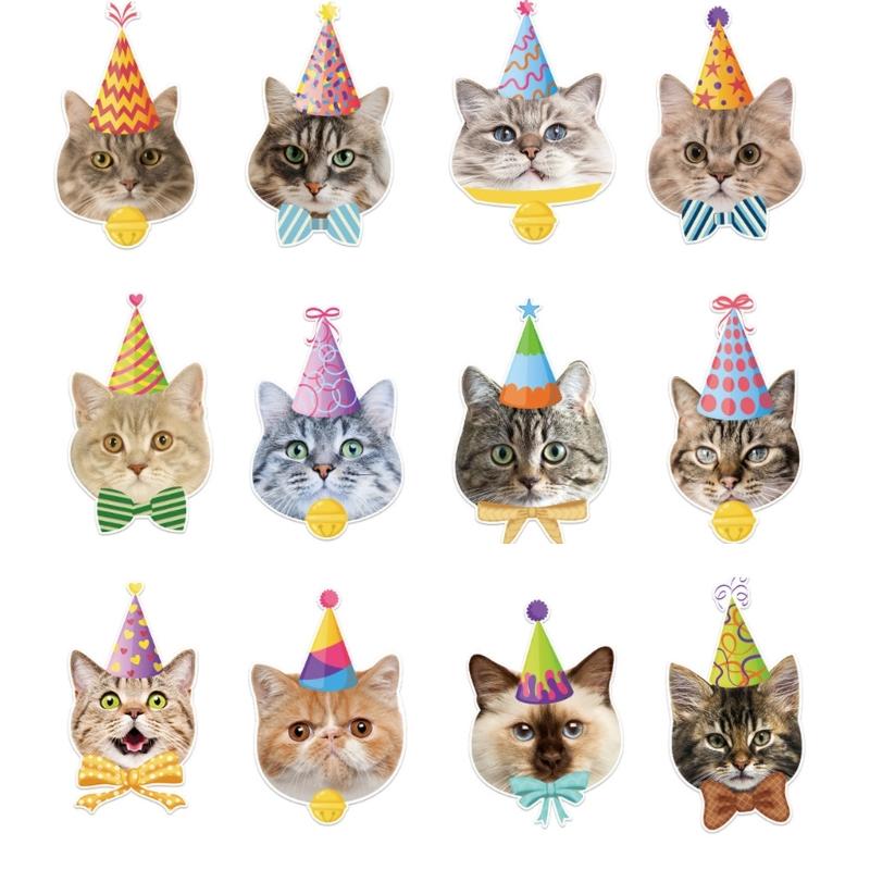 

12Pcs Kitten Swirls Hanging Ornament Animal Swirls Ceiling Decoration for Pet Animal Birthday Festival Wedding Party 1