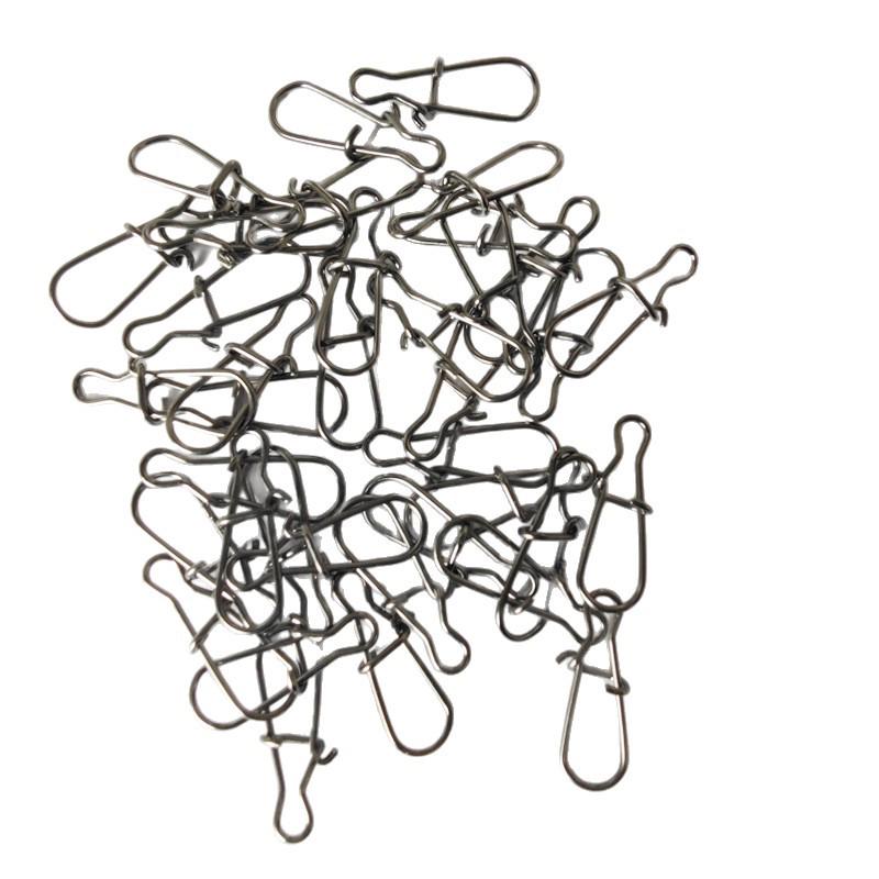 Black 304 Stainless Steel Snap Swivels: Enhanced Quick-Snap, High-Tensile Strength Fishing Connector
