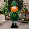 StPatrick‘s Day Green Irish Gnome Handmade Retractable Plushes Figurine For Spring Elf Doll Home Holiday Decoration