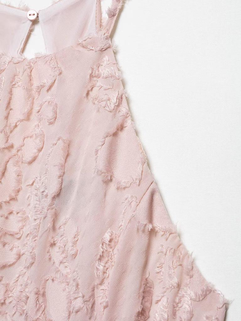 2025 Summer Women's European & American Halter Neck Dress - Fashionable, Simple Texture