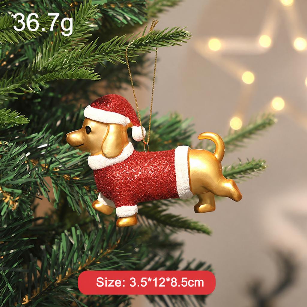 New Year Cute Cartoon Electroplated Plastic Christmas Hanging Ornament Xmas Tree Decoration Pendant for Holiday Festival Decor
