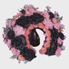 Quanzhou Hanfu Silk Flower Hairpin Headband - Dark Series Floral Crown
