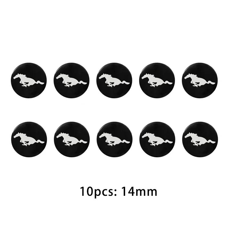 Naklejka na kluczyk samochodowy Ford Nowy 2025 Gorące 5/10 szt. 14 mm Naklejki na kluczyk samochodowy z pilotem Emblemat Dekoracja Naklejka Fob Dla Ford Mustang GT 2024 2025 LHD