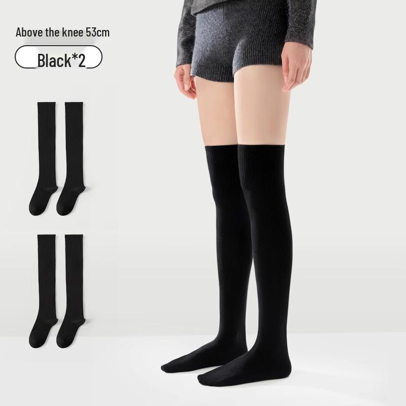 Women's Low-Pressure Over-the-Knee Compression Socks – Slimming, High-Top, Half-Length, Black, for Spring/Autumn