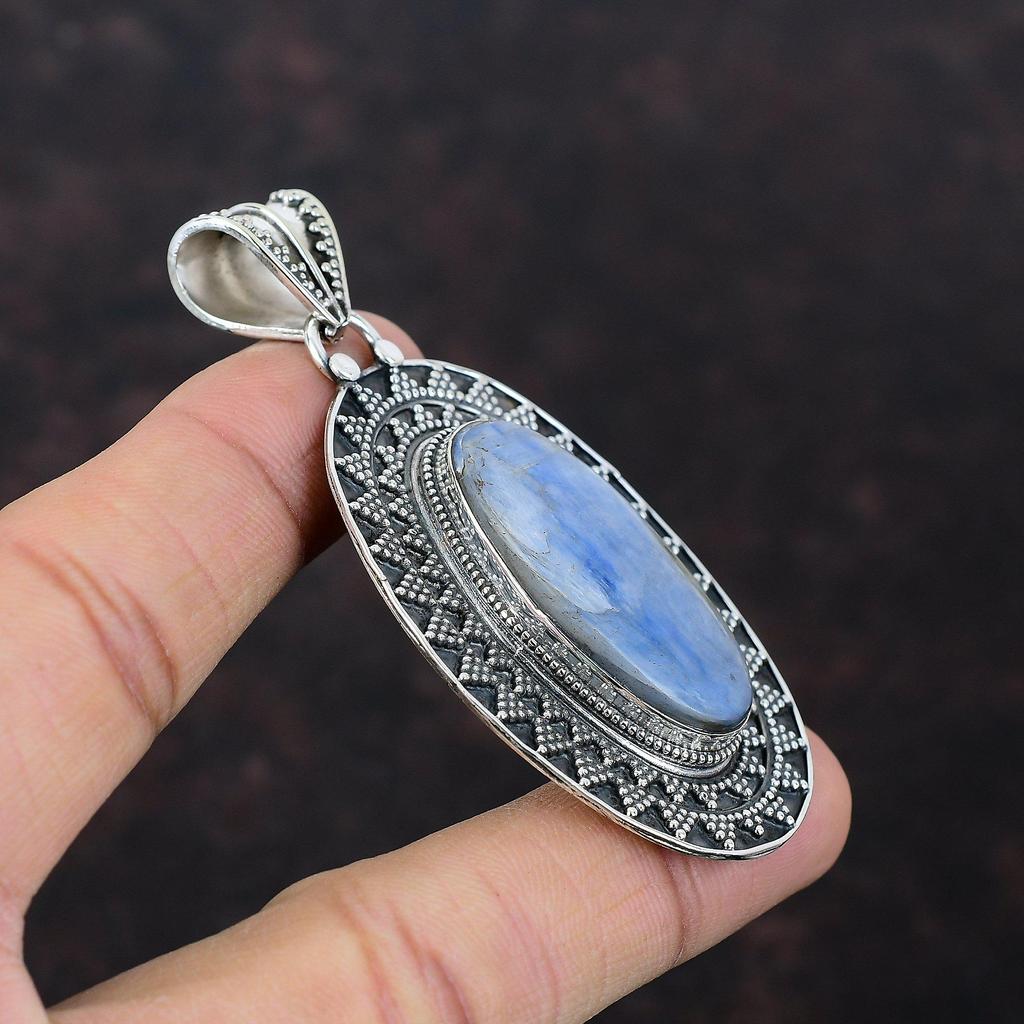 Kyanite Pendant 925 Sterling Silver Pendant Original Gemstone Jewelry Unique Pendant Gift For Her Handmade Kyanite Jewelry Vintage Pendants