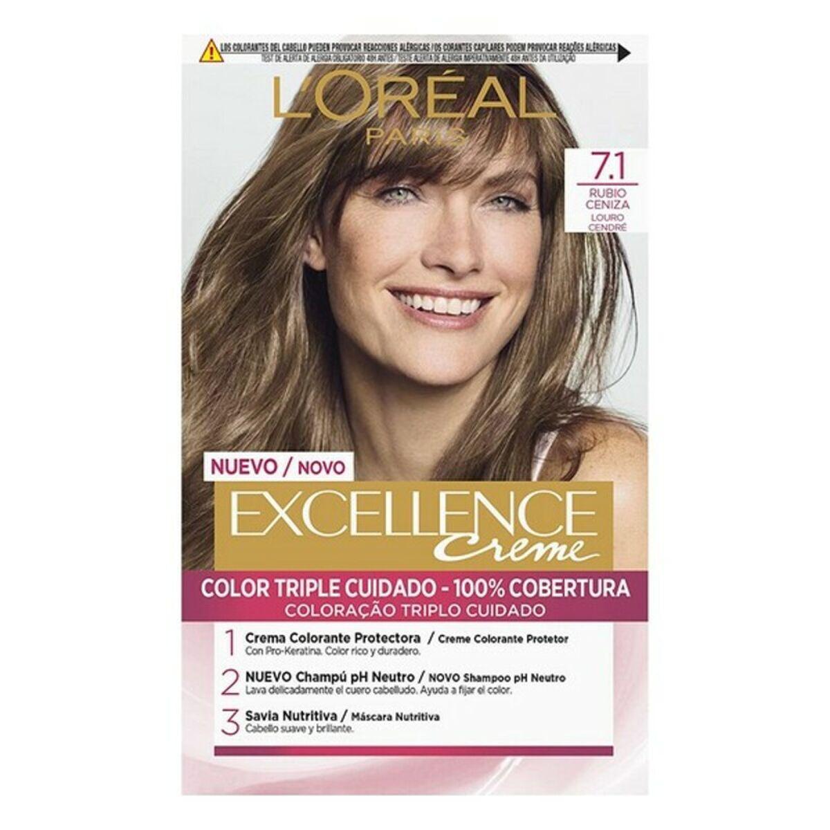 

Перманентный краситель Excellence L Oreal Make Up Ash Blonde Nº 7.1 TU прозрачный