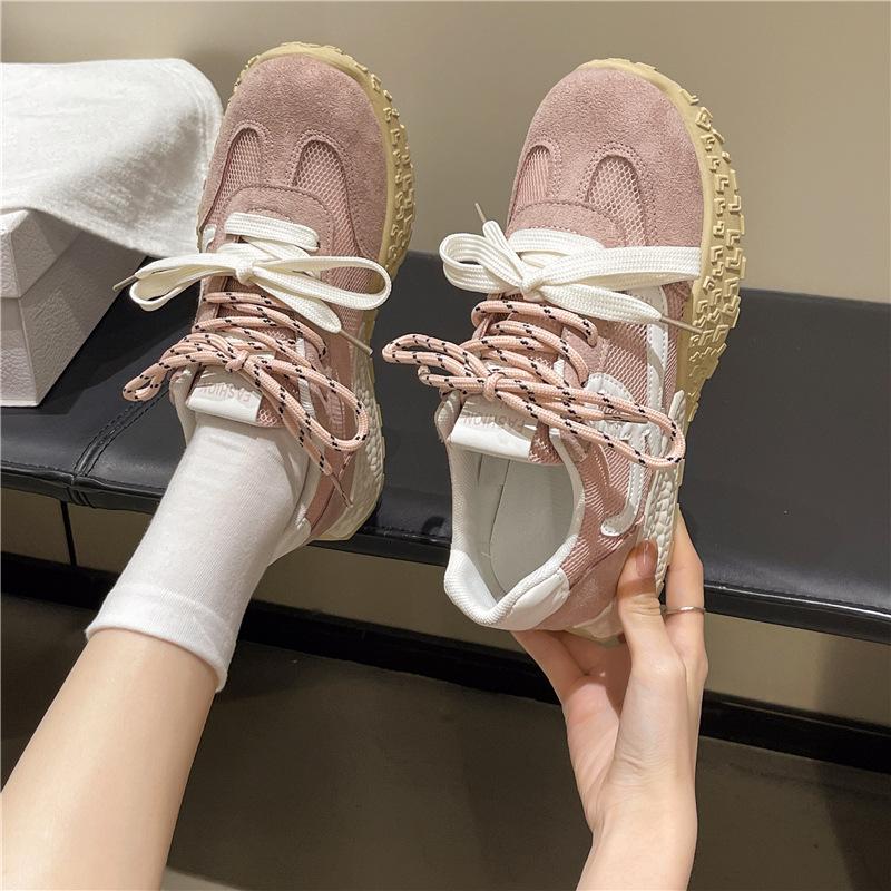 Mesh Breathable Thick-soled Forrest Gump Shoes Women's 2025 Spring and Summer New Popular Retro Versatile Fashion Casual Moral Training Shoes