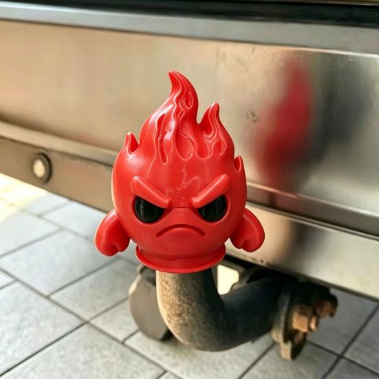 Anhängerkupplungsabdeckung, Abdeckkappe in wütender Flammenform, Hitzebeständiges Auspuffrohrzubehör, für Motorrad Auto Dekoration
