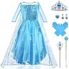 Robe Elsa Enfant De Princesse - URAQT - Costume Princesse Avec Accessoires - Bleu - 4 Ans - La Reine Des Neiges