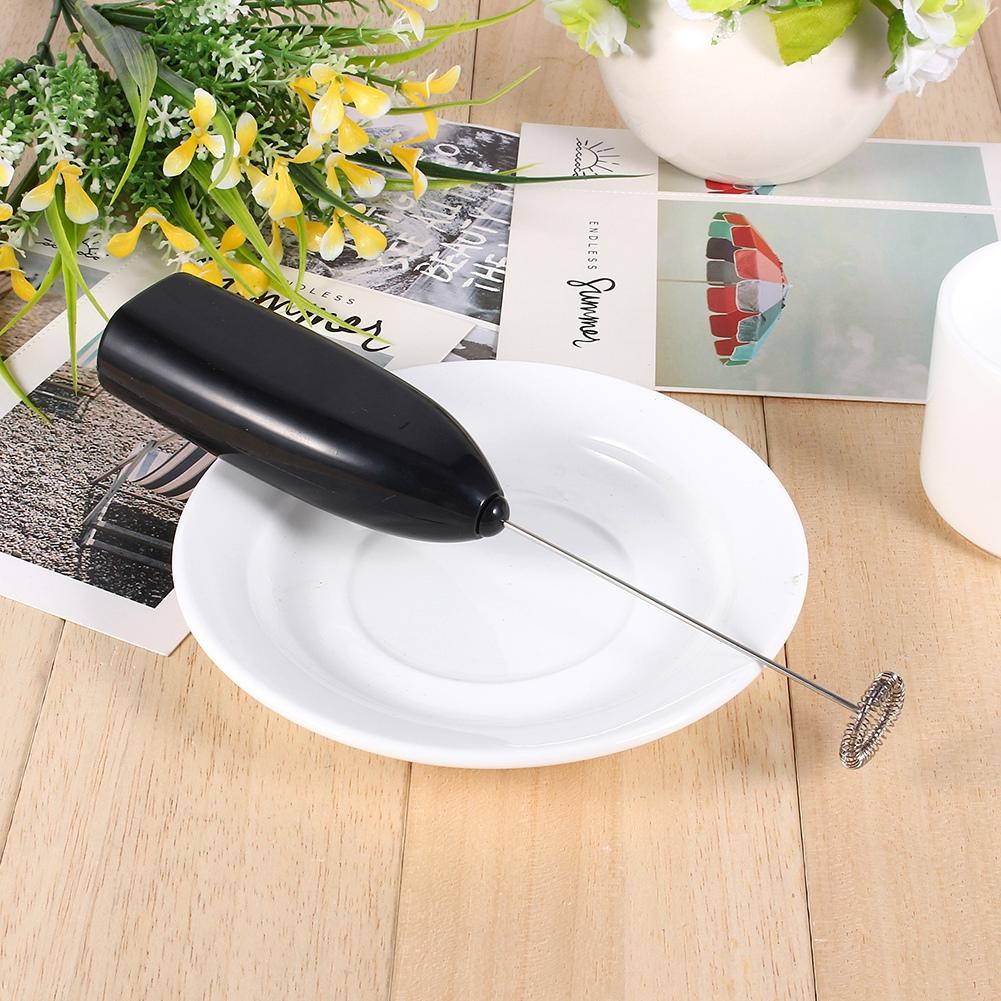 Kitchen Mini Milk Frother Drink Coffee Foamer Electric Whisk Mixer Stirrer Eggbeater Black