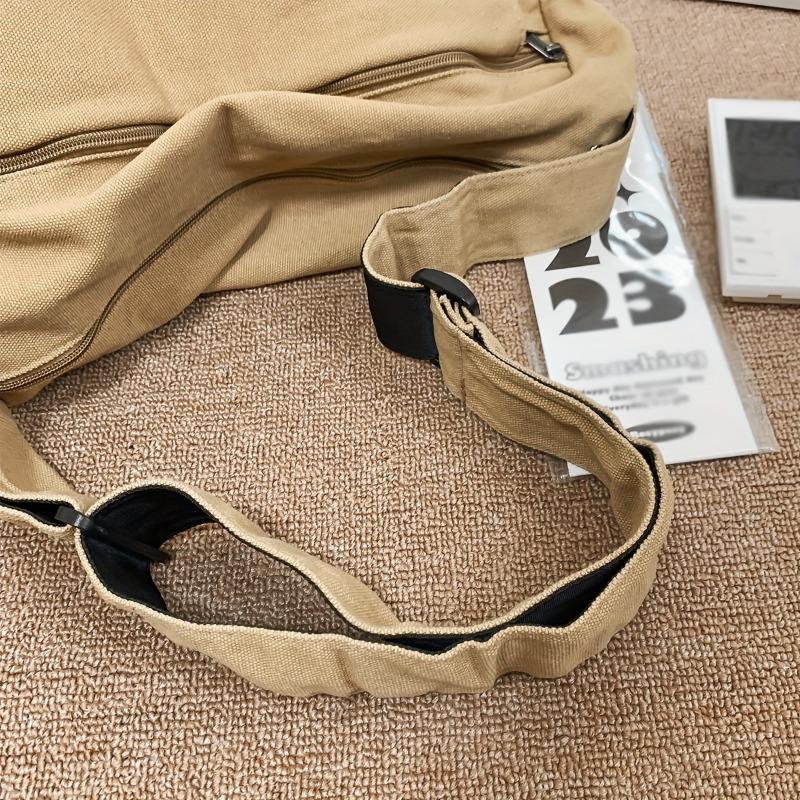 4-Color Large Capacity Canvas Crossbody Hobo Bag - Durable, Adjustable, Trendy Sling