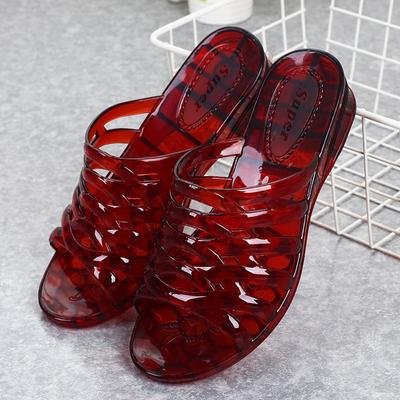 Neue Damen Hausschuhe Sommer rutschfeste Damen Hausschuhe Kristall Kunststoff Haushalt weiche Sandalen Schuhe