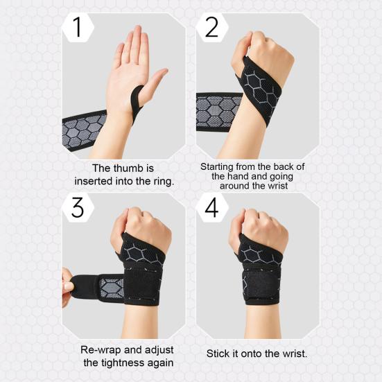 Sports Wrist Compression Strap Men Women Adjustable Wrist Support Wrap Sprain Prevention Strength Basketball Tennis Badminton Fitness Wrist
