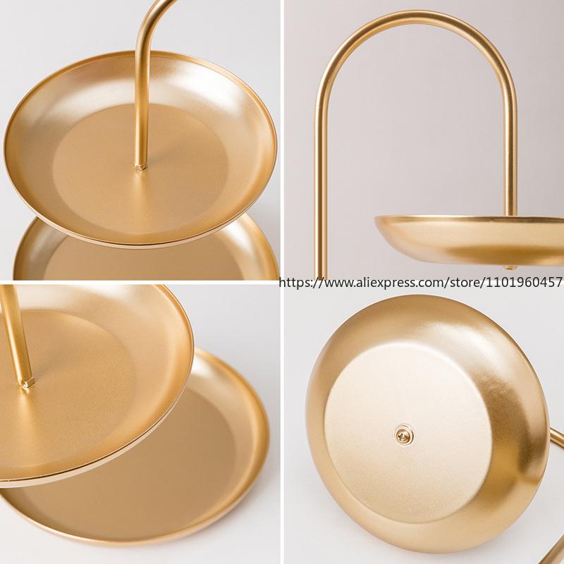 Nordischer leichter Luxusstil Doppelschichtige Obstschale Modernes Zuhause Wohnzimmer Snack-Obsttablett Mit beliebten kreativen Ideen