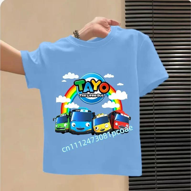 Hot Sale Tayo the Little Bus Cartoon Kids T-Shirts Girls Clothes Baby Boys T shirt Summer Short Sleeve Children Tops,ooo5837