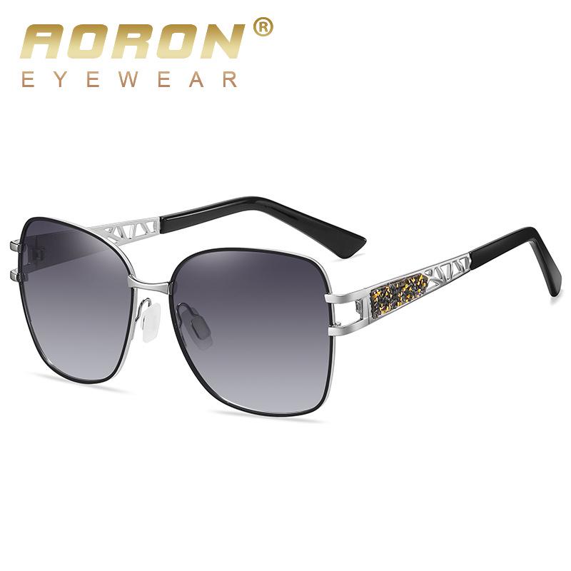 Women's 2022 Fashion Metal Polarized Rhinestone Sunglasses, Large Frame A683