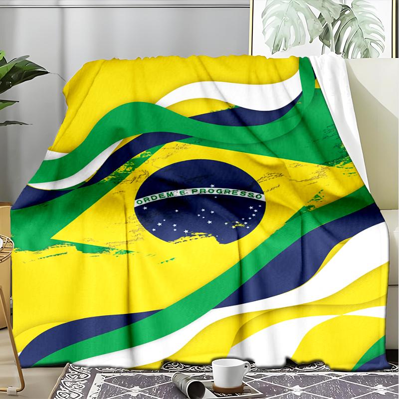 1PC Brazil Artwork Printed Soft Flannel Blanket Throw for Adult Bedroom Living Room Sofa Camping Travel Fan Gifts Christmas Gifts
