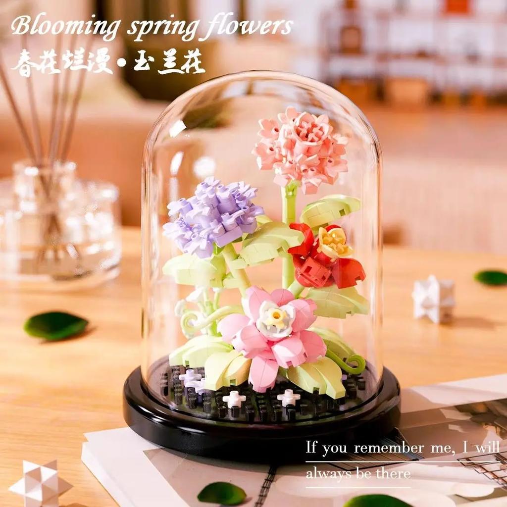 Diy Micro Blume Bausteine ​​Mini Ziegel Partikel Ewige Leben Blumen Hause Dekoration Montage Puzzle Spielzeug Kinder Geschenk
