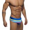 JESSBORN Men's Striped Swim Trunks - Stylish Youth Swimsuit for Beach, Pool, and Sports.