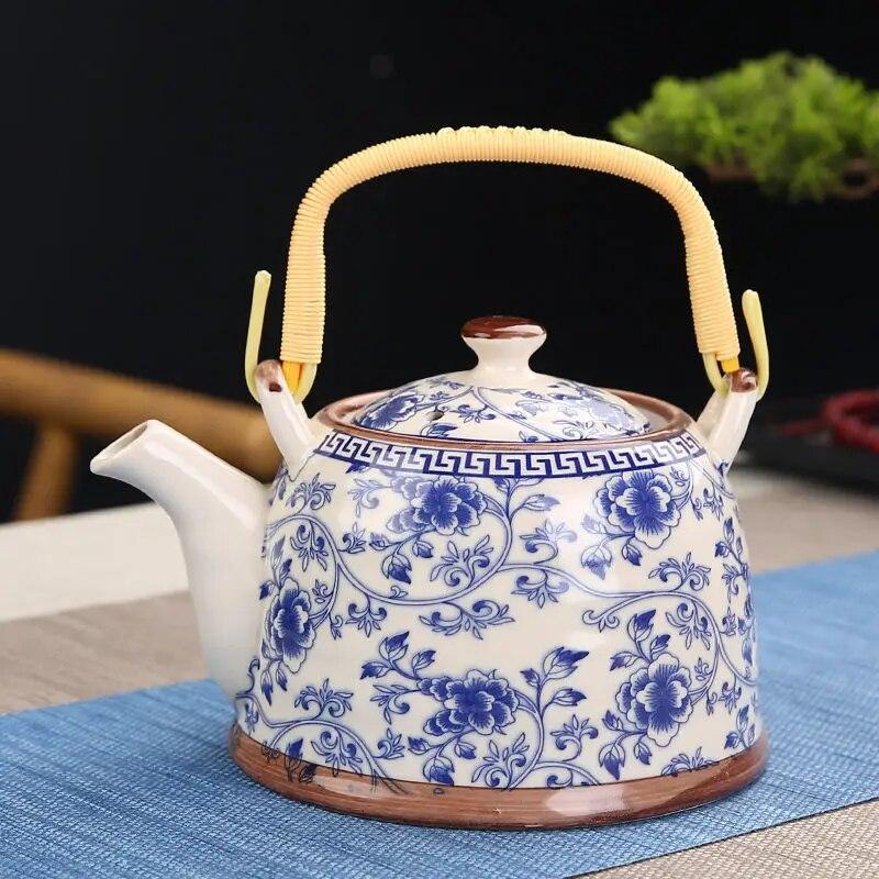 Porcelain Teapot Strainer Net High Capacity 900ML Traditional Retro Ceramic Tea Set Tea Pot Gift Kung Fu