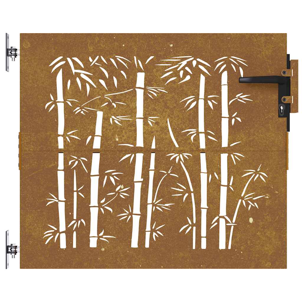 Garden Gate 85 X 75 Cm Corten Steel Bamboo Design