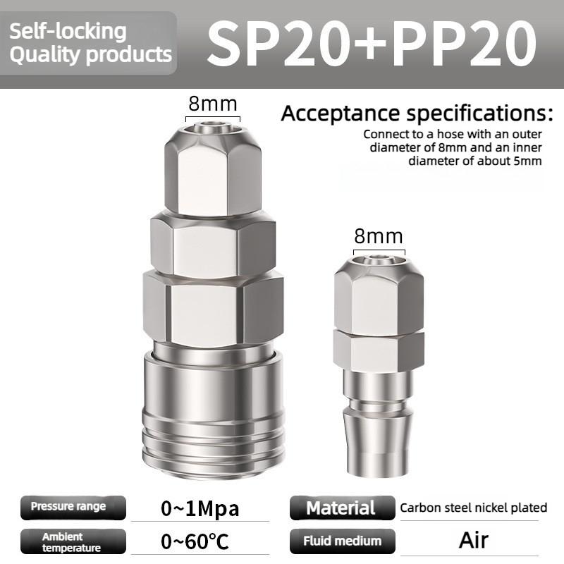 C Type Self-locking Pneumatic Fitting Quick Coupling Connector Coupler SP PP SM PM SH PH SF PF 10 20 30 40 for Air Compressor