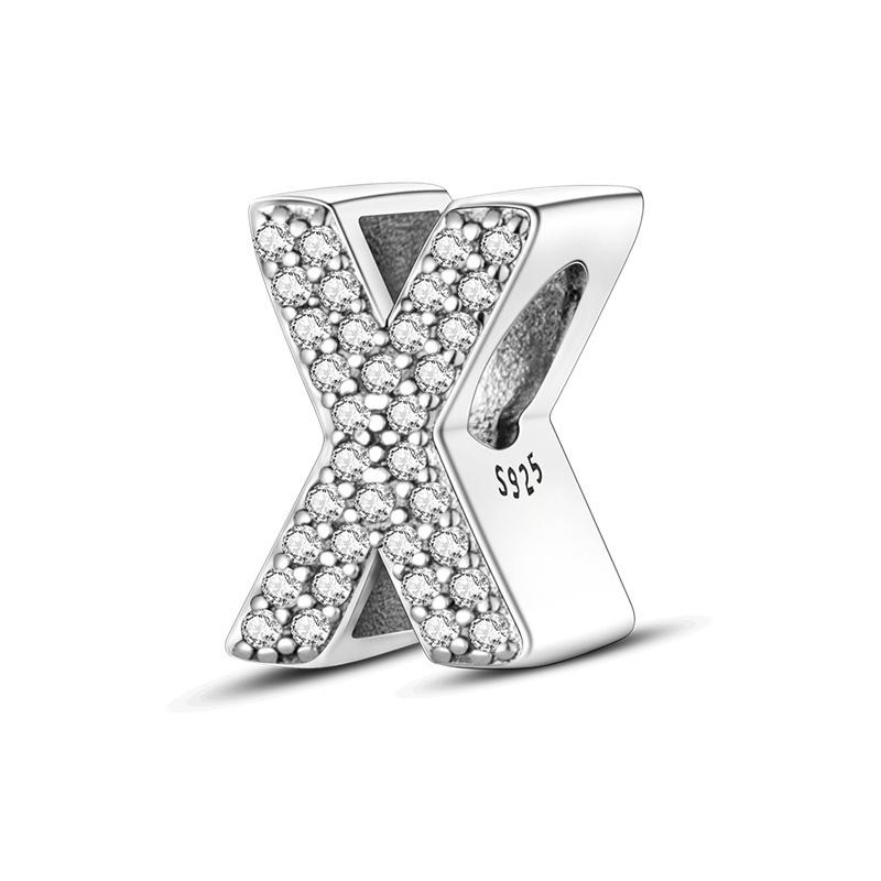 Flower Shape 26 Alphabet Letters Charm Pendant Beads For Original Brand Bracelet Diy Jewelry Making Birthday Gift