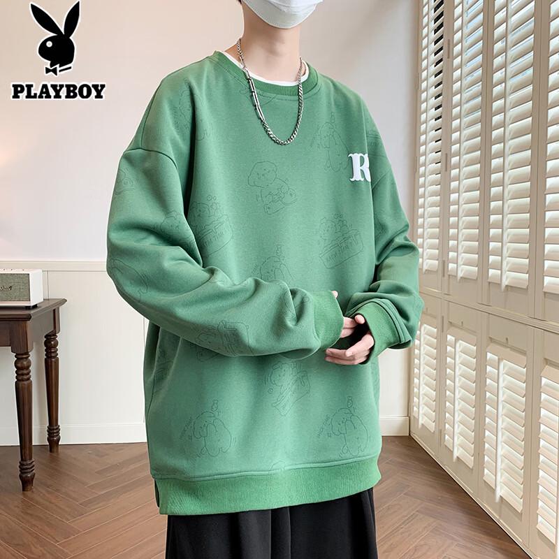 Playboy Men's Casual Long Sleeve Crewneck Top