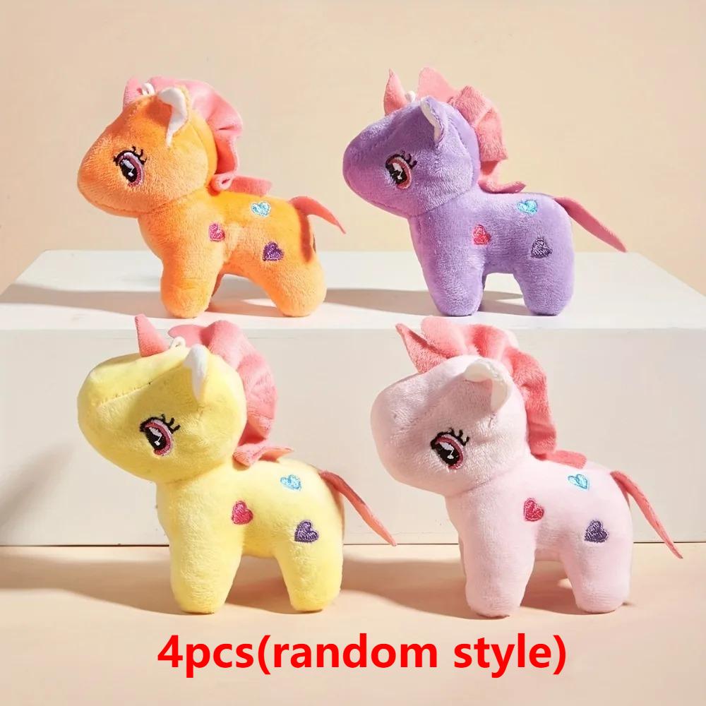 Unicorn Dolması Hayvanlar Mini Peluş Oyuncak Anahtarlık Küçük Peluşlar Çocuklar Kızlar Erkekler İçin Sırt Çantası Süsleri Kolye Anahtarlık