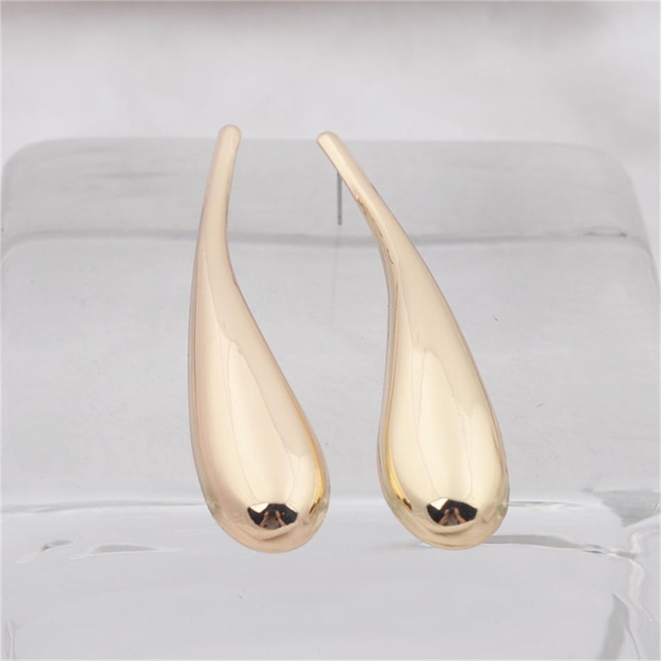 Smooth Big Water Drop Long Earrings for Women Simple Fashion Geometric Metal Golden Long Ear Jewelry Mujer Brincos