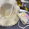 Butterfly Summer Children Beach Hats Lace Holiday Travel Beach Bags New Wide Brim Straw Hat