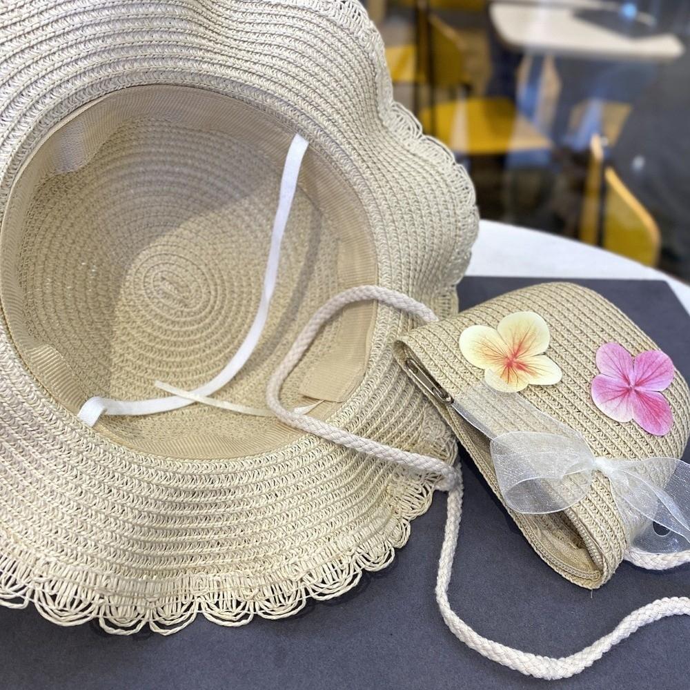Butterfly Summer Children Beach Hats Lace Holiday Travel Beach Bags New Wide Brim Straw Hat